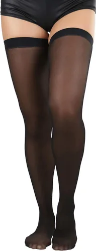 Vista 22 de ToBeInStyle Medias de red atemporales con costura trasera para mujer