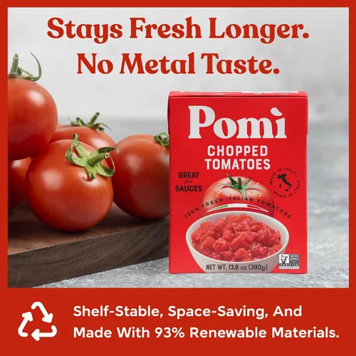 Vista 8 de Pomì Tomates picados – Tomate italiano picado hecho de tomates italianos 100% frescos naturales – Sin aditivos ni conservantes – Tomates triturados