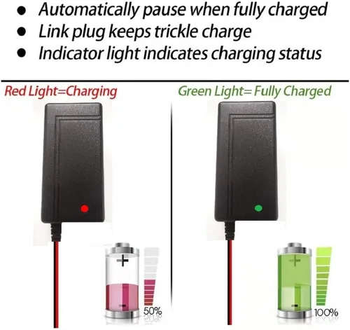 Vista 3 de Cargador de batería de plomo ácido de 6 V/12 V para juguetes de paseo de 12 V/6 V para niños, cargador SLA para 6 V/12 V PB, batería eléctrica