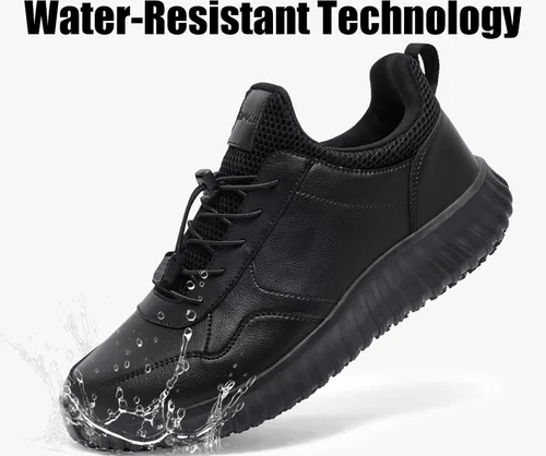 Vista 2 de Zapatos de trabajo antideslizantes e impermeables para hombre y tenis de restaurante o servicio de alimentos