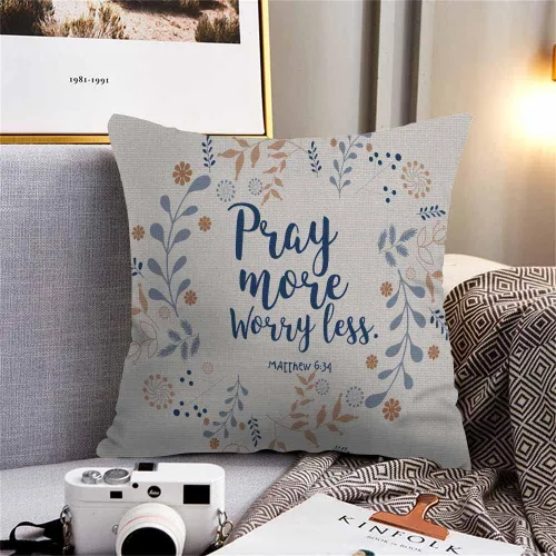 Vista 3 de Husandy HUS-AN-DY011 - Fundas de almohada con frase de la Biblia con frase de la Biblia con frase cristiana de 18 x 18 pulgadas, funda de cojín