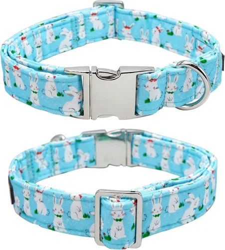 Vista 90 de Lionet Paws Collar de perro de Halloween con corbatín, bonito collar de algodón ajustable con hebilla de metal para perros pequeños, medianos y A