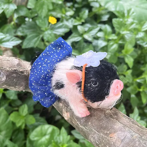 Vista 3 de OtardDolls Reborn Piggy Dolls, 5 pulgadas de silicona completa suave realista mini muñecas de cerdo, mini muñecas de cerdo realistas recién nacidos