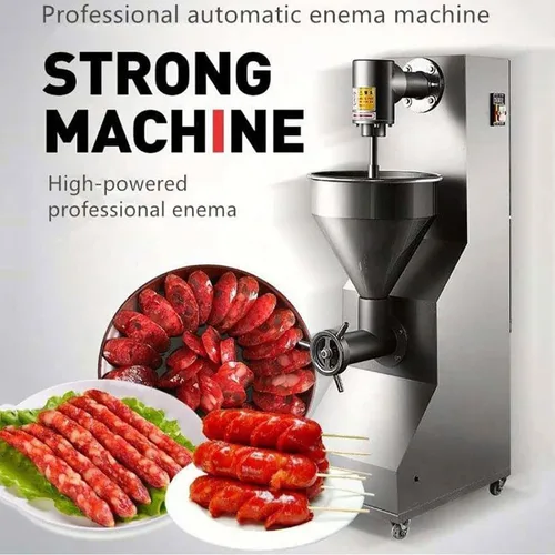 Vista 2 de Máquina de llenado de salchichas automática vertical, relleno de salchichas de acero inoxidable comercial de 2200 W con pedal de control