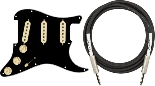 Vista 3 de Fender Custom Shop '69 SSS Pre-Wired Stratocaster Pickguard Bundle con cable de instrumento