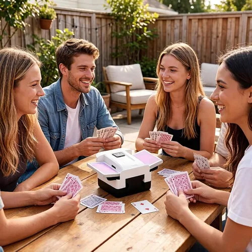 Vista 6 de FEIERYA Barajador automático de tarjetas 2 baraja con USB recargable