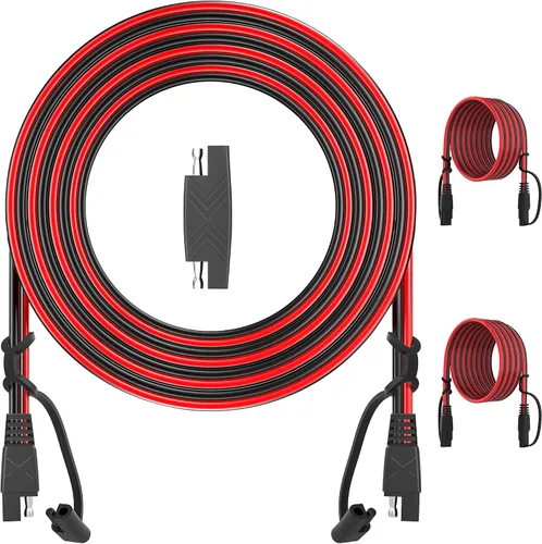 Vista 11 de POWISER - Cable de extensión SAE a SAE de 3 pies, conector de desconexión rápida 16 AWG, para panel solar automotriz, enchufe SAE (3 pies (16 AWG))