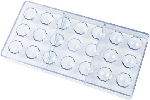 Vista 2 de Pastry Tek - Molde para caramelo de 10.8 x 5.3 pulgadas, 1 molde de chocolate con diamante, 21 cavidades, apto para congelador, molde de postre