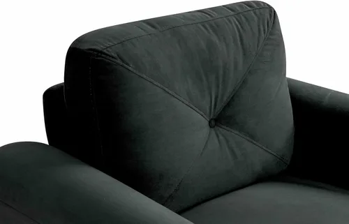 Vista 5 de Harper & Bright Designs Sofá individual tapizado de terciopelo con respaldo copetudo con botones, sillón moderno para sala de estar, color negro