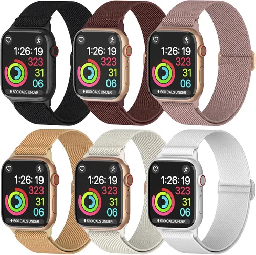 Vista 14 de Correas de nailon para Apple Watch unisex – iWatch 1/2/3/4/5/6/7/8/9/SE/Ultra 2 correas para 1.496 in/1.575 in/1.614 in/1.654 in/1.732 in/1.772