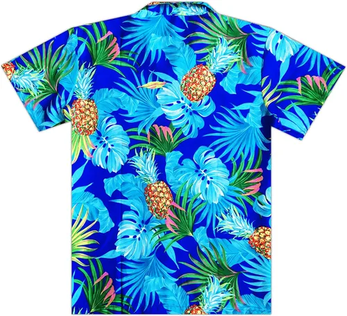 Vista 3 de Stylore Funky - Camisa hawaiana de ajuste relajado con piña, hibisco, varios