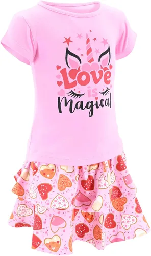 Vista 68 de Unique Baby Girls 2pc Skirt Set Outfit Long Sleeve Top with Skirt