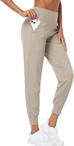 Vista 130 de Oalka - Pantalones deportivos para mujer, con cintura alta y bolsillos, para hacer deporte, yoga y entrenar