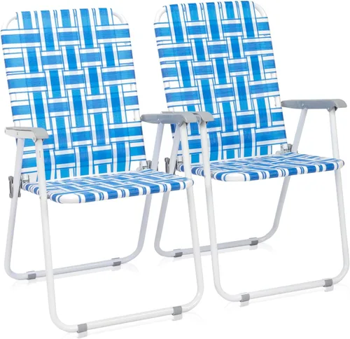 Vista 11 de Ochine Silla de playa plegable clásica, silla al aire libre de aluminio portátil