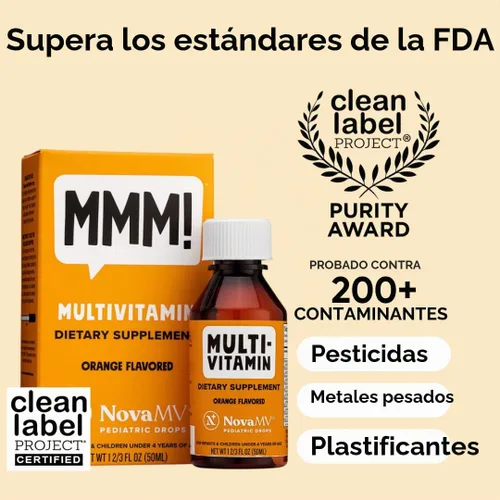 Vista 2 de Suplemento multivitamínico de 1.7 fl oz para bebés y niños, de NovaMV