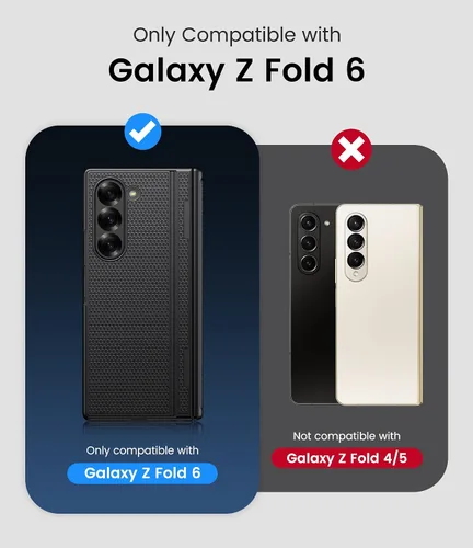 Vista 2 de BXYJY Funda para Samsung Galaxy Z Fold 6 con función atril, protector de pantalla frontal y protección de bisagra, ajuste delgado, resistente, duro