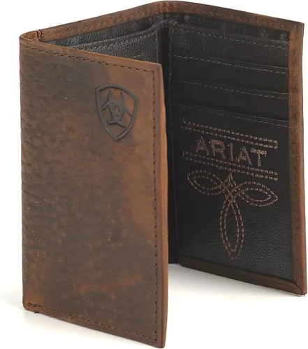 Vista 6 de ARIAT Billetera Trifold En Relieve Esquina Logo Marrón Talla única