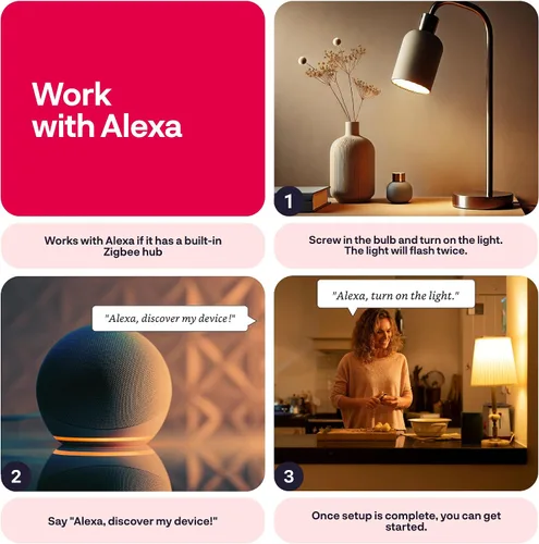 Vista 10 de innr - Bombilla inteligente Zigbee A19, funciona con Hue*, Alexa, SmartThings (se requiere hub), luz blanca y de color, bombilla LED E26, bombilla