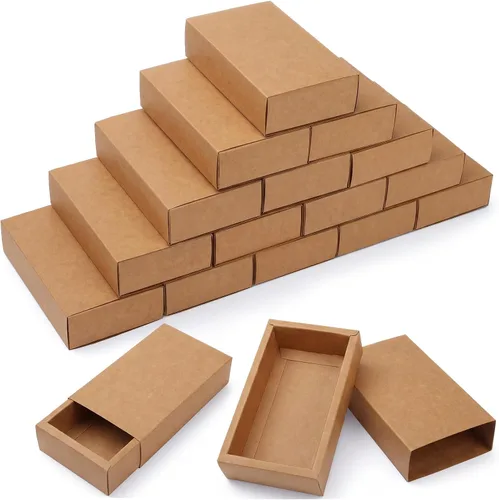 Vista 9 de Zonon 30 piezas de caja de cajón de papel kraft, mini cajas de regalo de cartón para manualidades para negocios y favores de fiesta de bodas, Negro