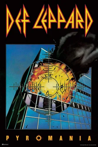 Vista 5 de Def Leppard Pyromania Portada del Álbum Mercancía de Música Heavy Metal Retro Vintage Estética de los 80s Banda de Rock Arte de Pared Genial Póster
