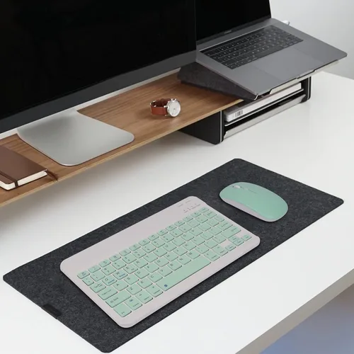 Vista 7 de Juego de teclado y mouse inalámbricos inalámbricos recargables con Bluetooth, teclado compacto y portátil ultrafino para Verde