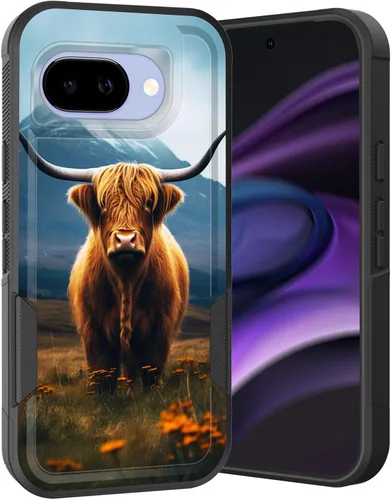 Vista 143 de Funda para Pixel 6A, Híbrida de Doble Capa de Servicio Pesado Resistente a Prueba de Golpes PC Duro + Funda Protectora de Silicona Suave para Google