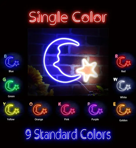 Vista 2 de ADVPRO Moon and Star Flex Silicone LED Neon Sign - Azul - st16s33-fnu0009-b