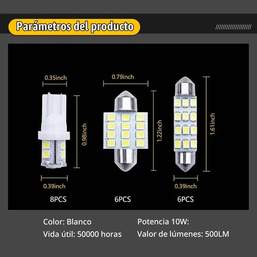 Vista 2 de 20 luces LED para techo de automóvil, 12 V, impermeables, de policarbonato de doble punta, luces de lectura interior de vehículo, accesorios
