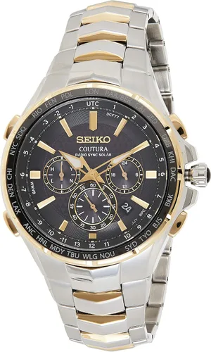 Vista 5 de Reloj SEIKO SSG010 para Hombre - Colección Coutura - Cronógrafo Solar con Sincronización de Radio, Caja y Brazalete de Acero Inoxidable en Dos