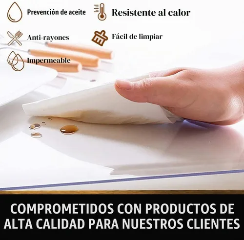 Vista 4 de Protector cuadrado de vinilo transparente para mesa de mesita de noche, protector de mesa de PVC, plástico, mantel de mesa, tapete de escritorio