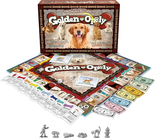 Vista 2 de Late for The Sky Golden Retriever-Opoly Dog - Juego de mesa de estrategia familiar para 2 a 6 jugadores, a partir de 8 años, juego estilo opoli