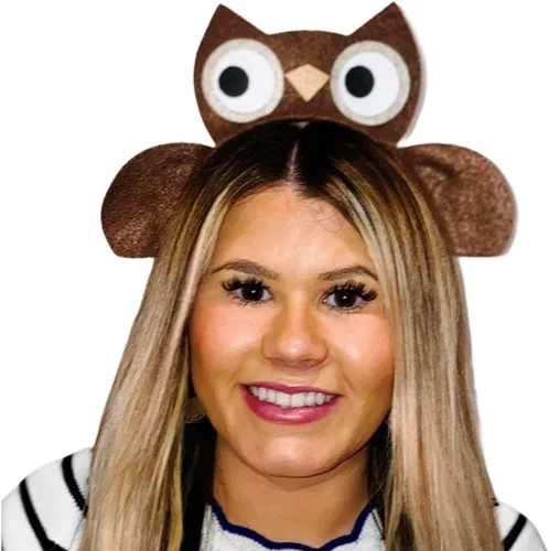 Vista 2 de Diadema de búho con orejas y cara de criatura del bosque, regalos de fiesta de cumpleaños para mujeres, hombres, niños, niñas, adultos, niños y bebés