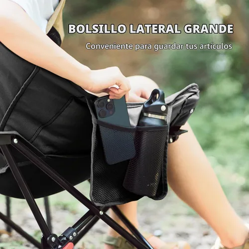 Vista 8 de Naturehike Seastar - Silla de campamento acolchada, silla plegable ajustable de 2 posiciones, silla de campamento portátil con bolsillo lateral