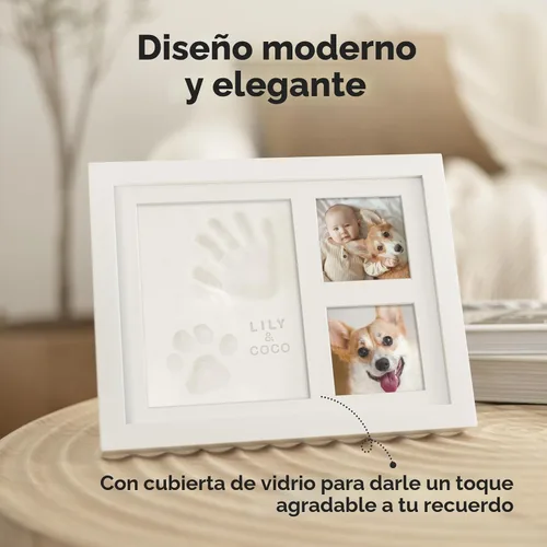 Vista 5 de KeaBabies Kit de Huellas de Manos y Pies para Bebé - Kit de Huellas de Bebé de Arcilla de Secado Rápido, Huellas de Patas de Mascotas, Marco