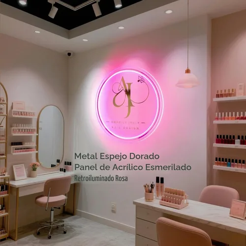 Vista 4 de Letrero LED de neón personalizado, para salones de uñas, estudios de belleza, spa de masaje, peluquerías, escaparates, oficinas, letrero de neón