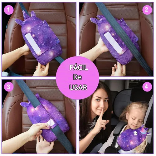 Vista 5 de FIODAY Fundas de cinturón de seguridad de automóvil para niños, almohada de cinturón de seguridad de unicornio, cojín suave para cinturón