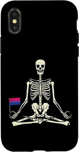 Vista 5 de Funda de regalo para iPhone 13 Pro Skeleton Yoga Namaste Bisexual Pride Flag Yogi LGBTQ Bi