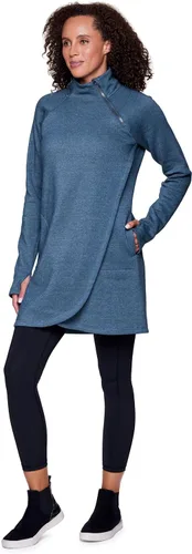 Vista 3 de RBX Active - Vestido tipo túnica de forro polar con cremallera de 14 para mujer, vestido tipo suéter con bolsillos