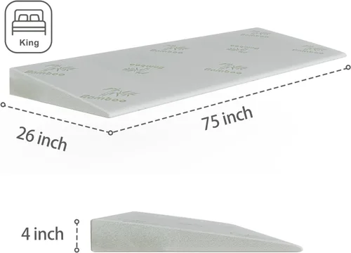 Vista 2 de Almohada de cuña extra ancha para aliviar el reflujo ácido, cuña de colchón, elevador de colchón inclinado, almohada de cuña de cama para dormir