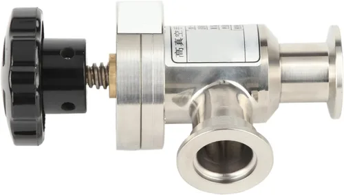 Vista 6 de Válvula de aislamiento de fuelle KF25 Válvula de aislamiento de acero inoxidable de ángulo recto 304 de alto vacío Válvula de vacío para equipos