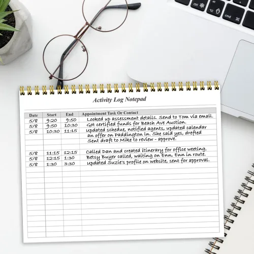 Vista 6 de Getvow Cuaderno de Registro de Actividades - Libro de Registro de Actividades en Espiral para Trabajo de Negocios, Cuaderno de Lista de Tareas