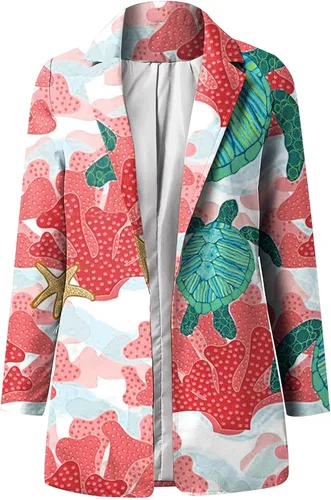 Vista 2 de Abrigos largos para mujer, estilo casual, con estampado de moda, manga con solapa, ajuste delgado, chaqueta de invierno