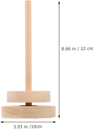 Vista 2 de VILLCASE Soporte para cono de bobinado de lana, herramienta de trenzado de cabello, bobinas de madera, dispensador de husillo de hilo, soporte
