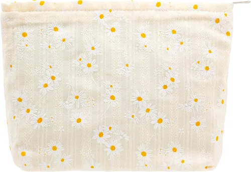 Vista 20 de Pazimiik Bolsa de maquillaje floral, grande, de algodón, con cremallera para bolsa de viaje, organizador de maquillaje de lona para mujeres