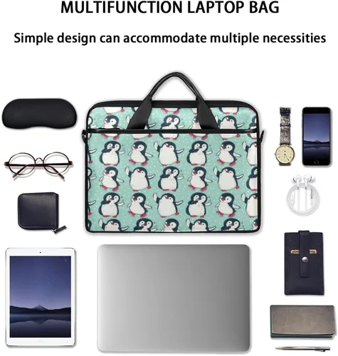 Vista 7 de Cute Penguin Laptop bag - with padded shoulder straps,suitable for 13-15 inch laptops,men's and women's multi compartment laptop cases,suitable for