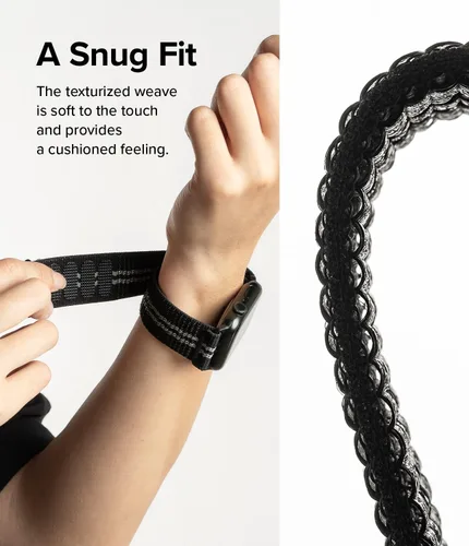 Vista 4 de Ringke Sports Air Loop compatible con Apple Watch Band de 1.929 in, 1.811 in, 1.772 in, 1.732 in, 1.654 in, nailon ligero transpirable para mujeres