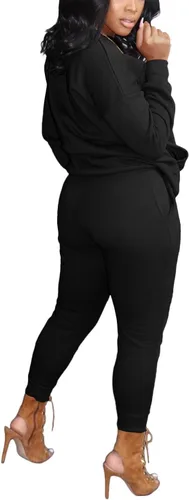 Vista 4 de Conjunto deportivo de dos piezas para mujer, casual, manga larga, con bolsillos