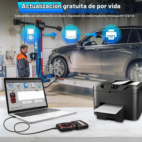 Vista 7 de 52HZ Herramienta de diagnóstico del escáner OBD2, lector de código de motor de verificación automática profesional con reinicio y modo 6 y modo 8
