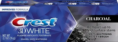 Vista 4 de Crest 3D White Charcoal - Pasta de dientes blanqueadora de dientes, apta para esmalte, 2.7 oz (76 g), paquete de 2