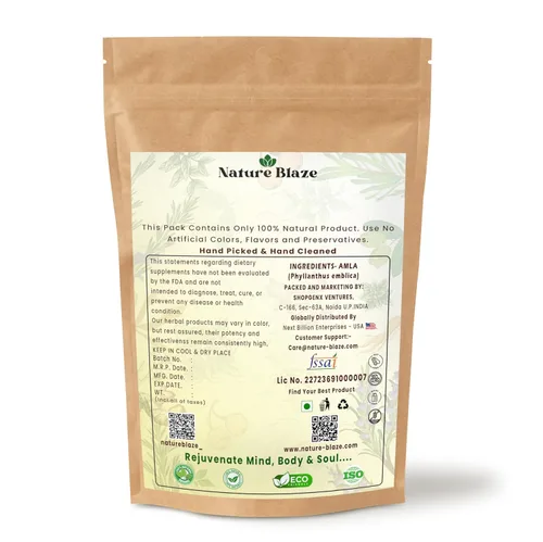 Vista 2 de Nature Blaze Amla en polvo natural (7.05 oz/7.0 onzas, polvo Awla)